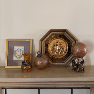 Home Decor Grouping (Brass Elephants Holding Floral Ball and More) - R560