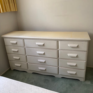 As Is Vintage Solid Wood 12 Drawer Dresser  - R586