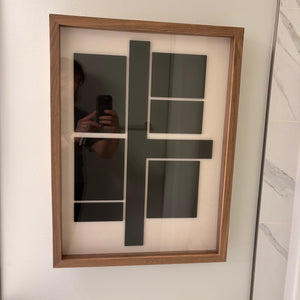 18” x 24” Wood Framed Geometric Artwork - G434