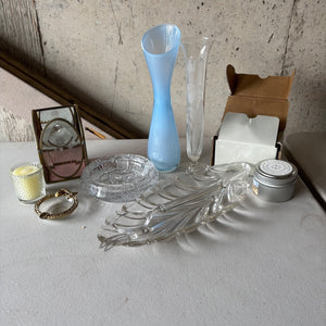 Home Decor Grouping (Glass Flower Vases and More) - M369