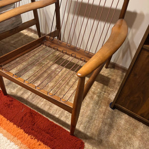 Set of 2 Mid Century Modern Solid Wood Arm Chairs - M310