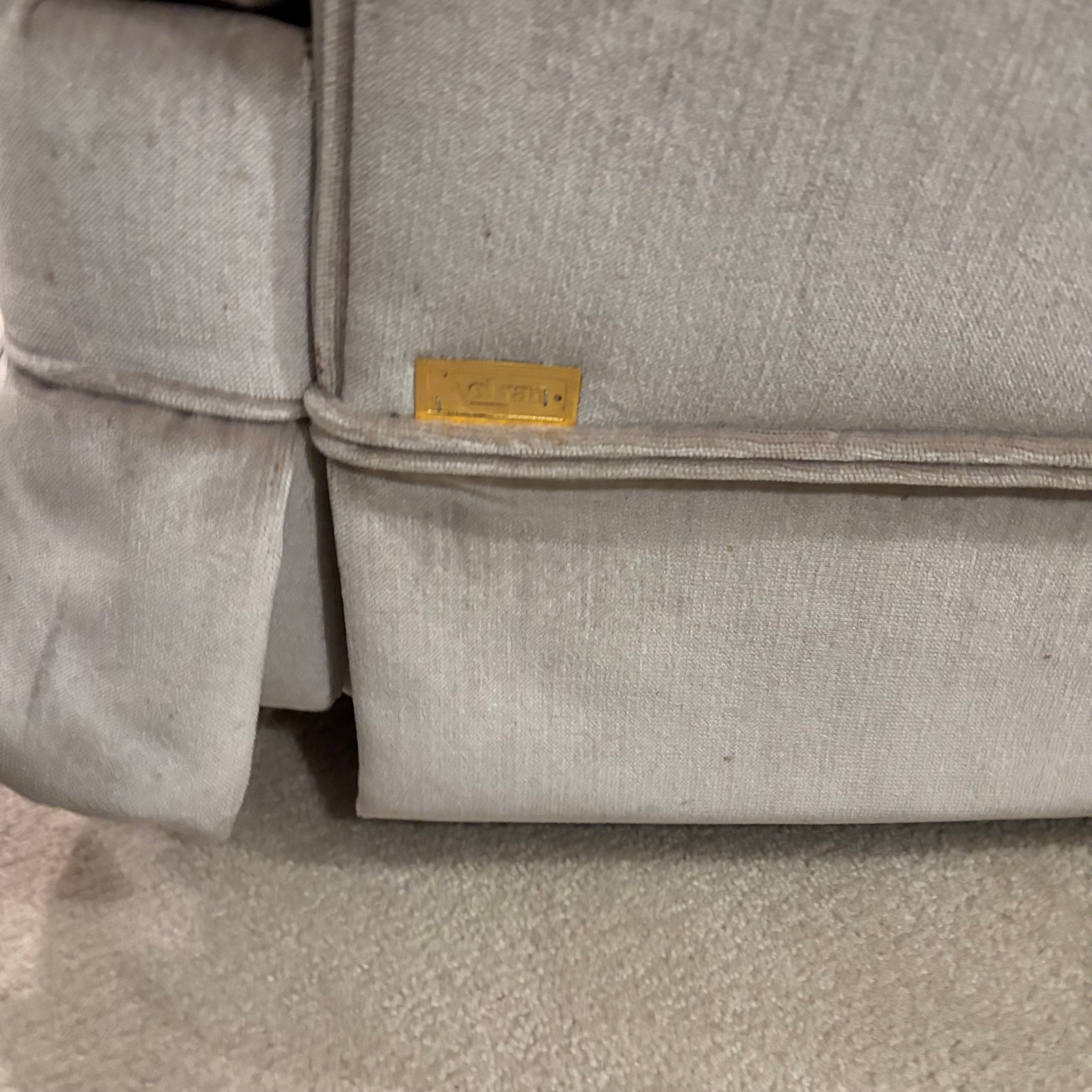 E845B Vintage light grey velvety fabrics rocker recliner