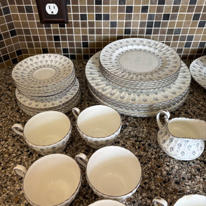 69 Piece Paragon Regency Print China (one teacup is chipped) - Z145
