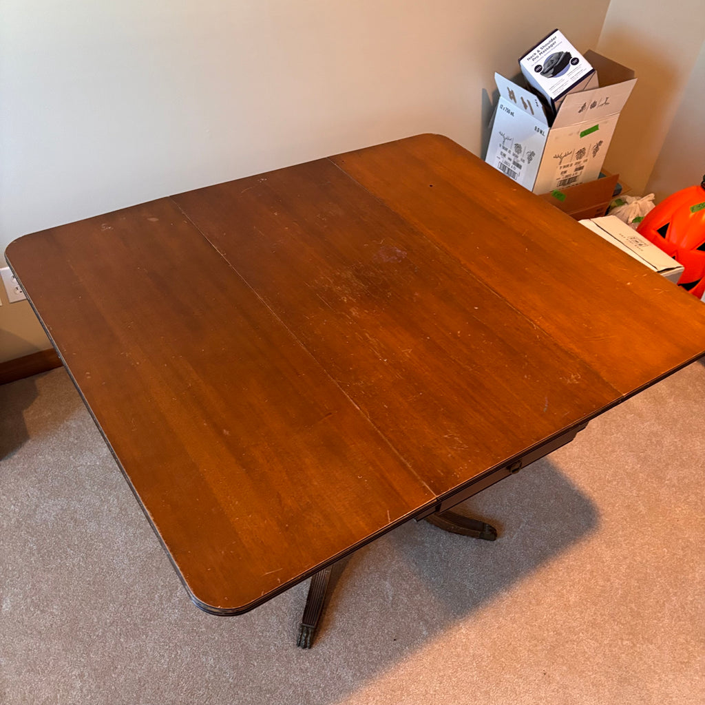 X238 Vintage Solid Wood Duncan Fyfe style Drop leaf dining table