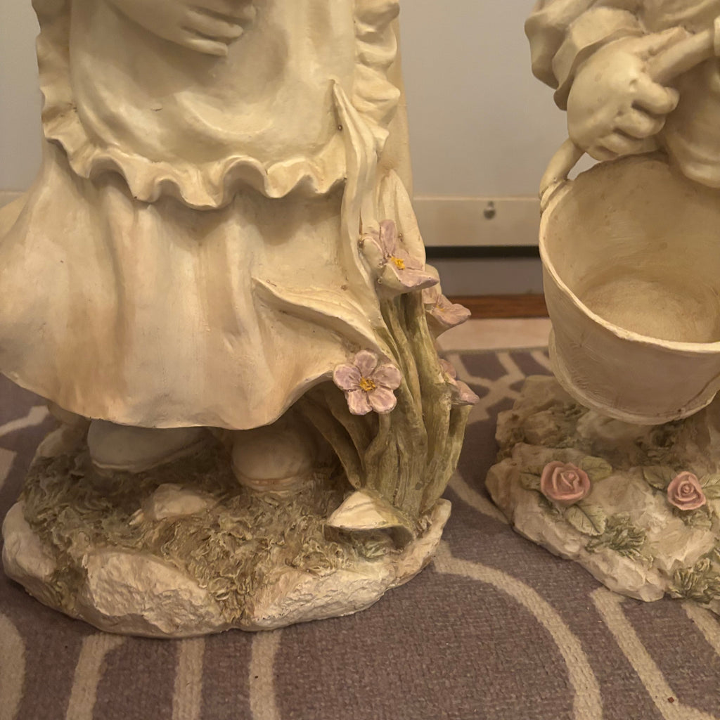 F198 3 22” tall stoneware garden figures