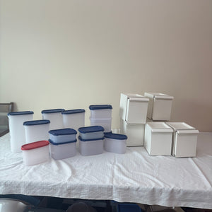 B431 Tupperware Grouping (blue lids and more)