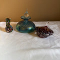 E111 Vintage signed Robert held art glass perfume bottle and more grouping