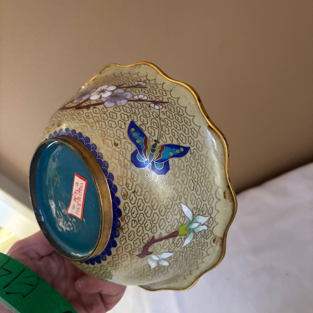 E145 Vintage grouping (7” cloisonne bowl and more)