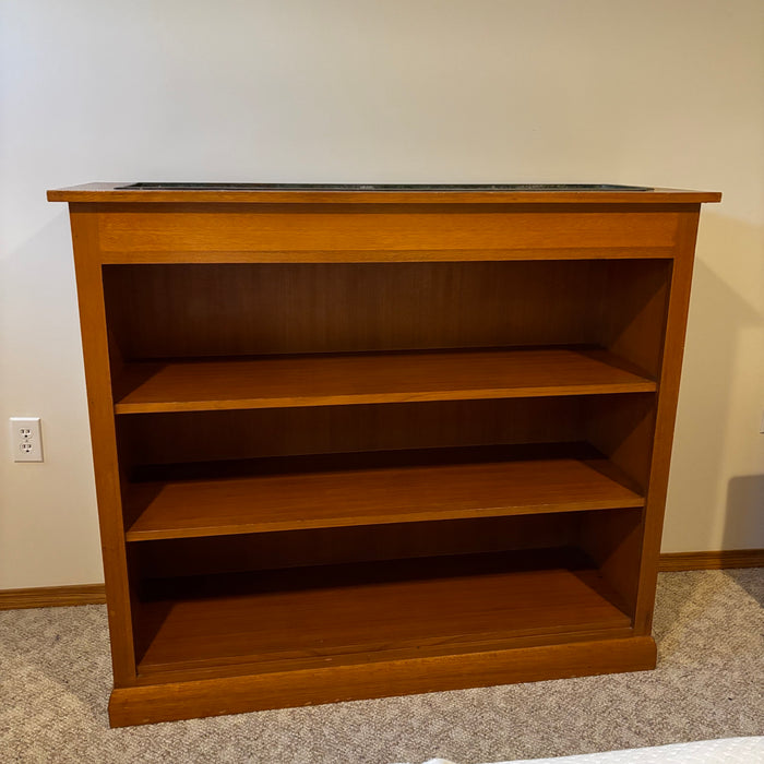 Mid Century Modern Wood Room Divider/Book Case with Plant Stand (some damage on top) - Z146