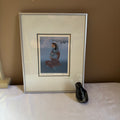 E149 Framed artwork and carving grouping