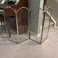 E853 Heavy glass and brass vintage fire place screen