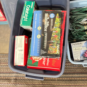 3 Bins of Christmas Light Bulbs, Power Cords and More - O162