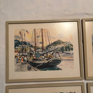 Set of 4 Vintage 20.5” x 16.5” Framed Cecile Johnson Prints - M321