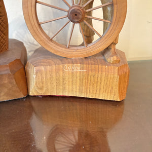 2 CARVED WOOD FIGURINES (TALLEST IS 12") - P102