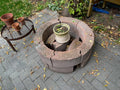E326 Concrete fire pit bricks with metal fire pit insert