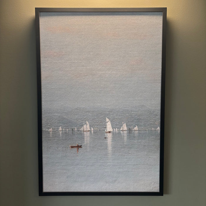 37” x 25” Framed Textured Sailboats Print - L300