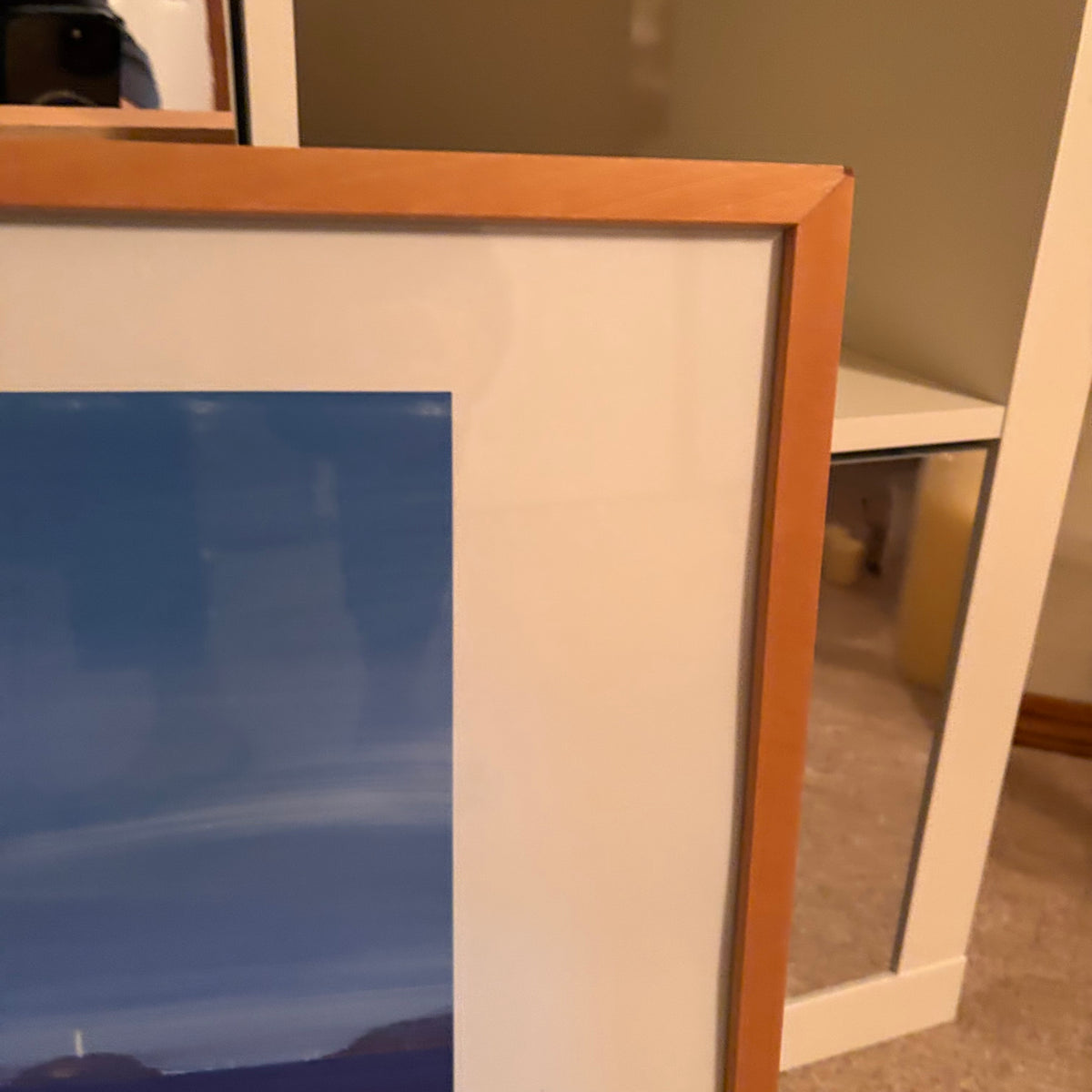 X235 Blue tones framed artwork grouping