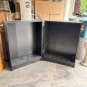2 Simple Black Bookcases (scratches on tops) - O119