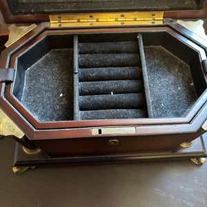 Bombay Co. Jewelry Box and Pacific Silver Cloth Silverware Chest - N310