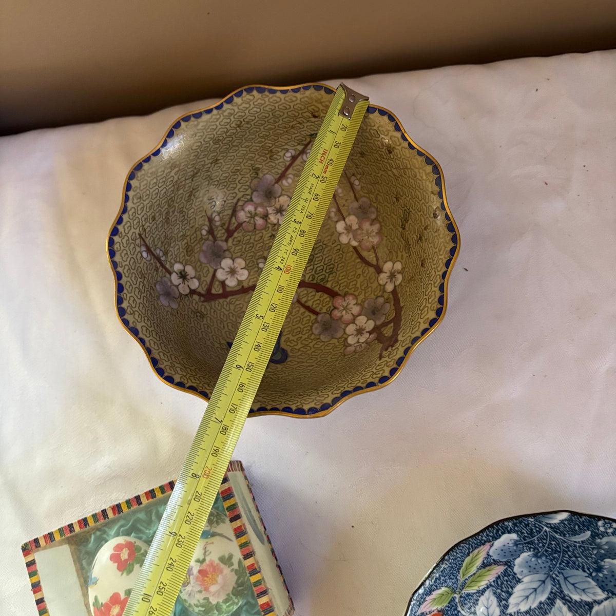 E145 Vintage grouping (7” cloisonne bowl and more)