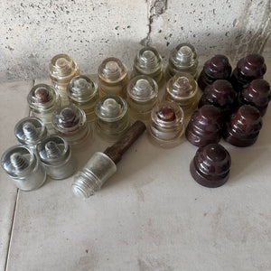 Vintage Glass and Porcelain Insulators - M375