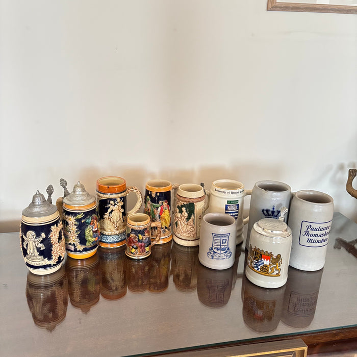 VINTAGE CROCKERY STEINS GROUPING - P179