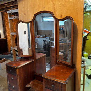 Antique Solid Wood Vanity Dresser with Mirror  - V144