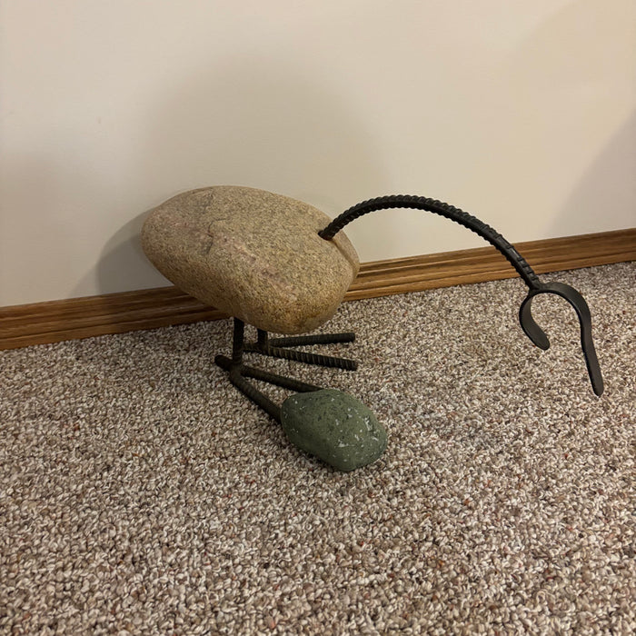 Stone and Steel Outdoor Sculpture - C478