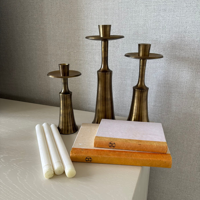 Heavy Brass Candlesticks Grouping - G345