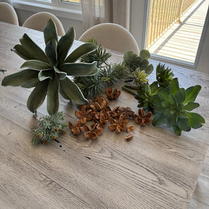 Plastic Greenery and Wooden Decor -  G364