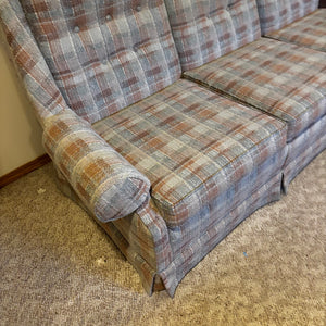 Mid Century Modern 3 Seater Sofa with Grey/Brown Fabric - Z157