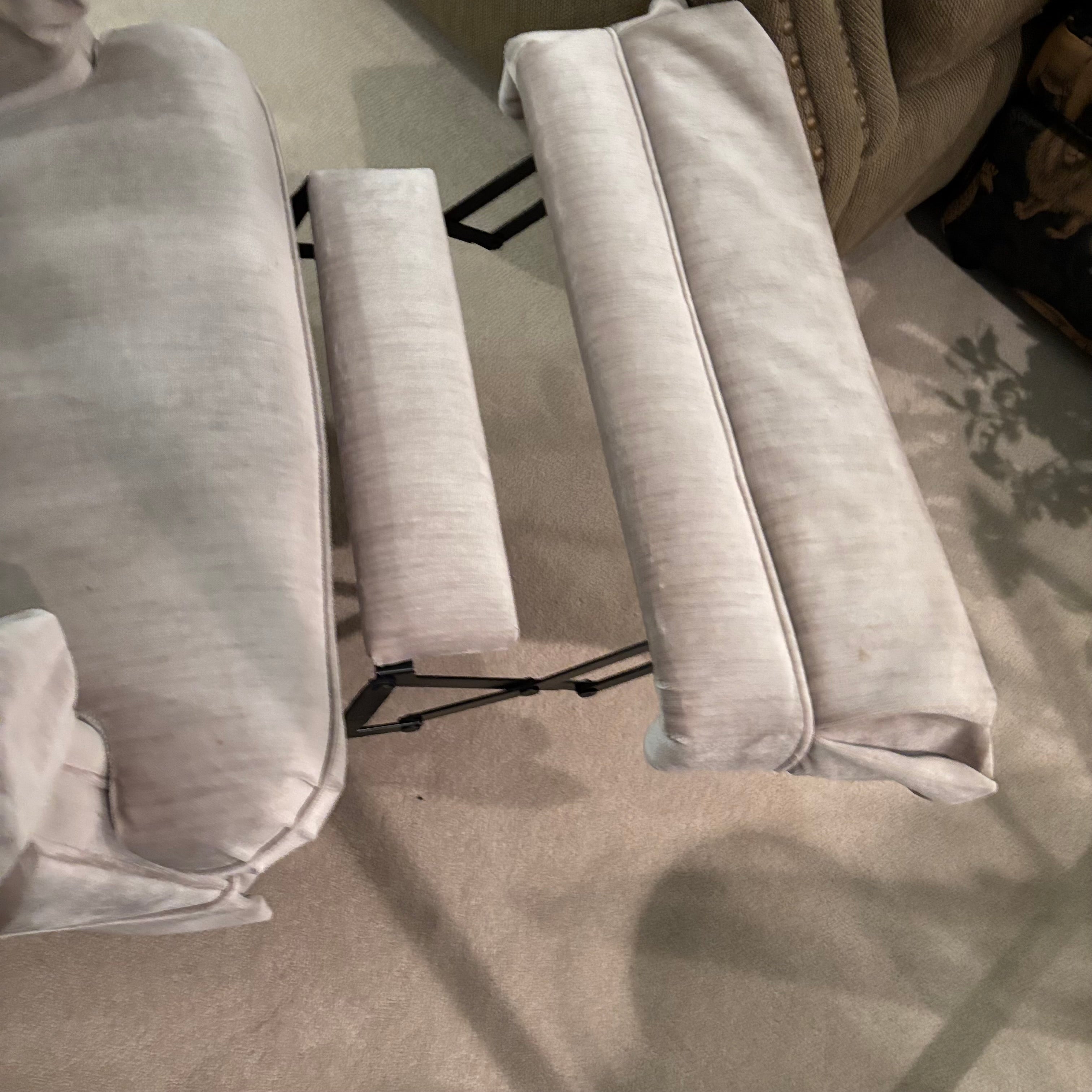 E845B Vintage light grey velvety fabrics rocker recliner