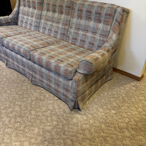 Mid Century Modern 3 Seater Sofa with Grey/Brown Fabric - Z157