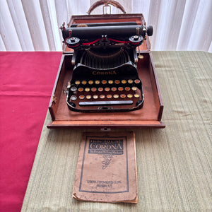 ANTIQUE MINI PORTABLE/FOLDABLE CORONA TYPEWRITER - P147