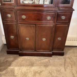 SOLID WOOD VINTAGE CHINA CABINET WITH HIDDEN SECRETARY DESK (CONTENTS NOT INCLUDED) - P136