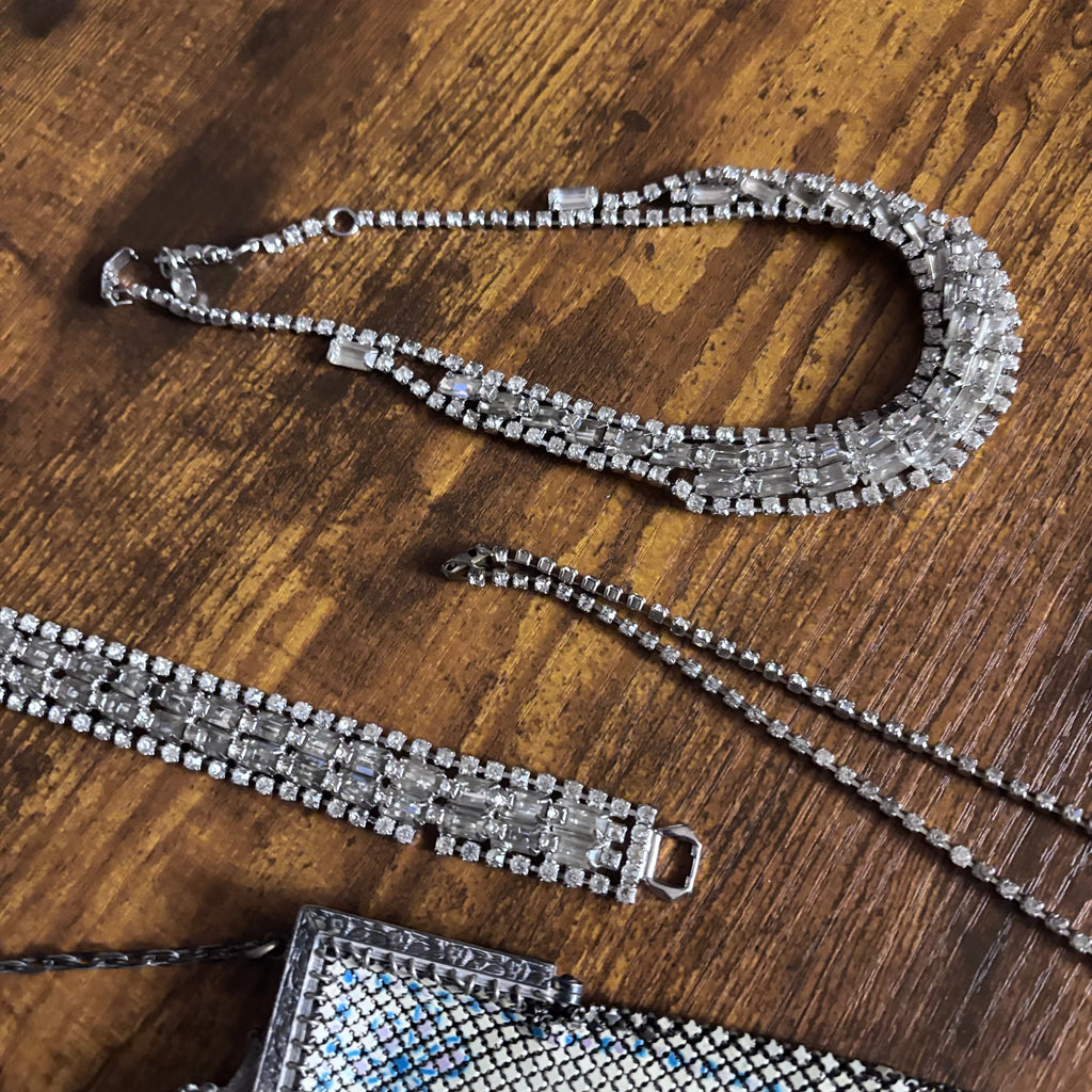 K403 Vintage fashion jewelry and silver purses