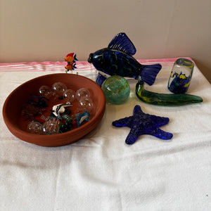 Decorative Blown Glass Grouping (Blown Glass Slug and More) - V130