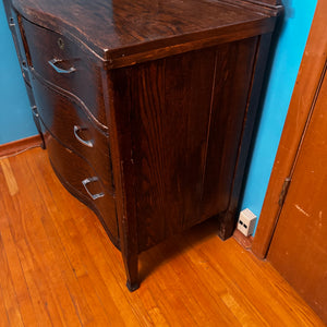 Antique Solid Wood Dresser with Oval Beveled Mirror - V150