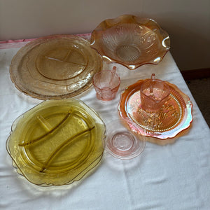 Vintage Pinks and More Coloured Glassware Grouping - V162