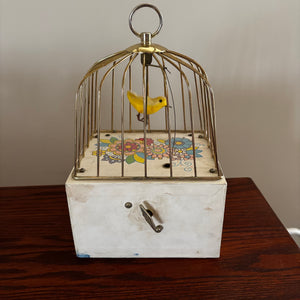 9" Tall Vintage Bird Cage Musical Jewelry Box (in excellent working condition) - V164