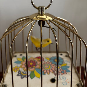 9" Tall Vintage Bird Cage Musical Jewelry Box (in excellent working condition) - V164