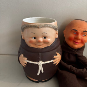Vintage  Friar Tuck 5.5" Tall Goebel Stein and Puppet with Rubber Head - V179