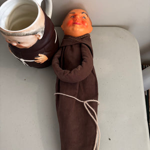 Vintage  Friar Tuck 5.5" Tall Goebel Stein and Puppet with Rubber Head - V179