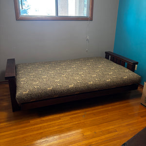 Queen Size Futon with Dark Wood Frame - V182