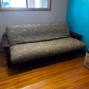 Queen Size Futon with Dark Wood Frame - V182