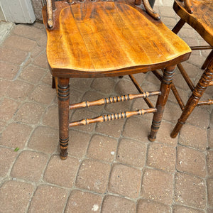 4 Solid Wood Antique Dining Chairs - O131
