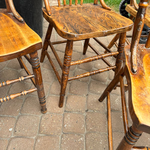 4 Solid Wood Antique Dining Chairs - O131