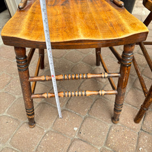 4 Solid Wood Antique Dining Chairs - O131