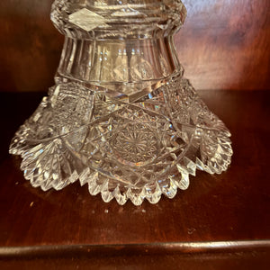 10" X 10" AMERICAN BRILLIANT CUT GLASS TWO PIECE PUNCH BOWL SET - P109