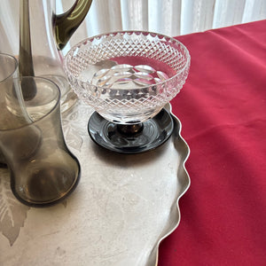VINTAGE BARWARE GROUPING (SMOKED GLASS PITCHER SET AND MORE) - P113